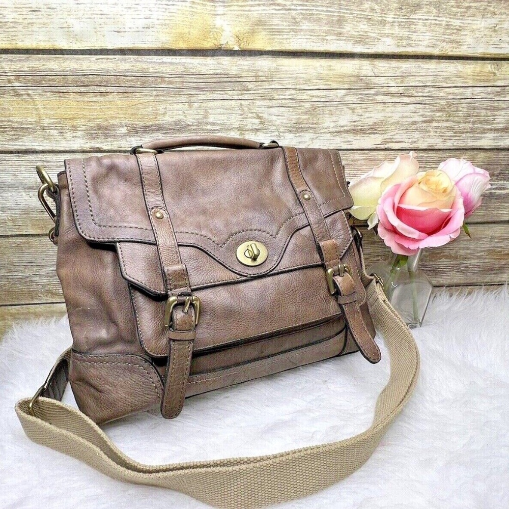 TARNISH Brown Genuine Leather Purse Shoulder Bag Crossbody Satchel